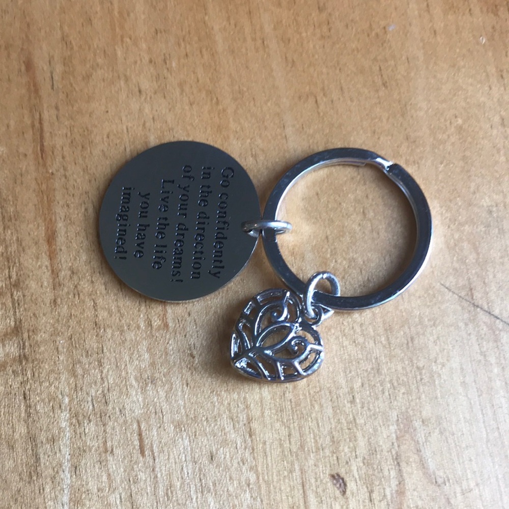 NWOT Small keychain- with dreams phrase and heart